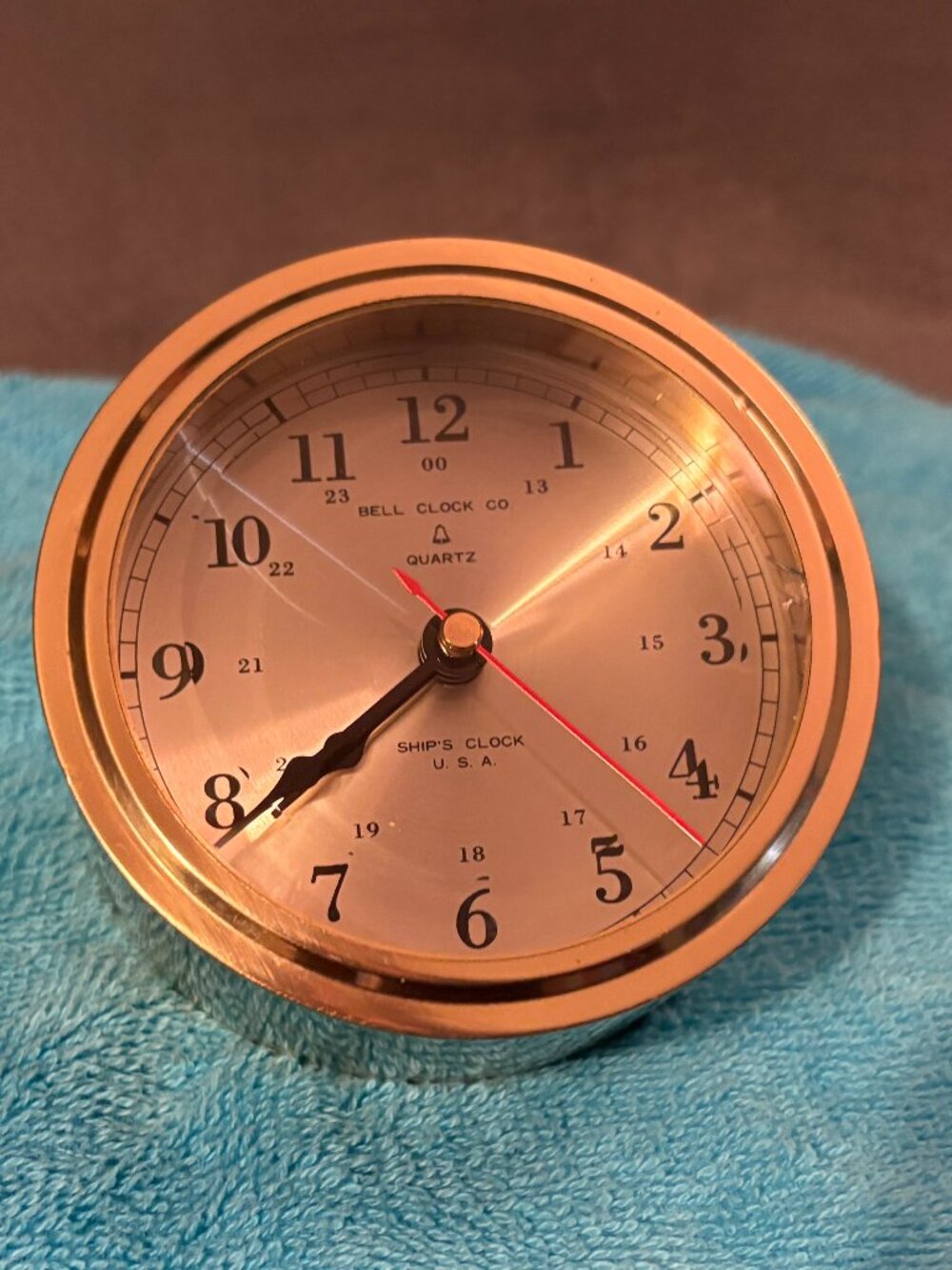 VTG Brass Bell Clock Co.-Ship's Bell Strike Quartz Battery Clock Untested-RUNS